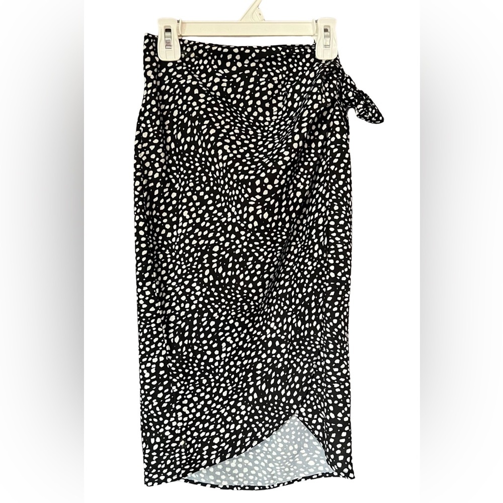 Speckled Print High Rise Wrap Skirt